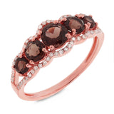 0.17ct Diamond & 1.11ct Smokey Topaz 14k Rose Gold Ring