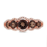 0.17ct Diamond & 1.11ct Smokey Topaz 14k Rose Gold Ring