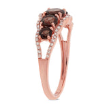 0.17ct Diamond & 1.11ct Smokey Topaz 14k Rose Gold Ring