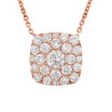 0.55ct 14k Rose Gold Diamond Cluster Necklace