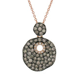 0.92ct 14k Rose Gold White & Champagne Diamond Pendant