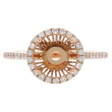 0.23ct 18k Rose Gold Diamond Semi-mount Ring