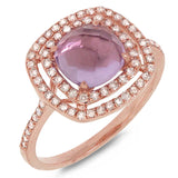 0.39ct Diamond & 1.52ct Amethyst 14k Rose Gold Ring
