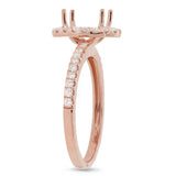 0.33ct 14k Rose Gold Diamond Semi-mount Ring