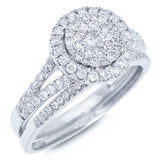 0.72ct 14k White Gold Diamond Wedding Set Pave