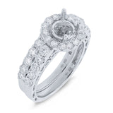 1.64ct 18k White Gold Diamond Semi-Mount Ring 2-pc