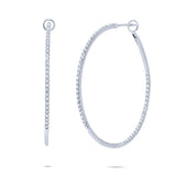 0.70ct 14k White Gold Diamond Hoop Earring
