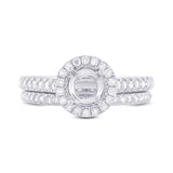0.49ct 14k White Gold Diamond Semi-mount Ring 2-pc