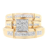 0.25ct 14k Yellow Gold Diamond Trio Set Pave