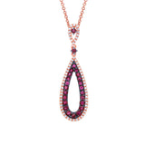 0.18ct Diamond & 0.60ct Ruby 14k Rose Gold Pendant