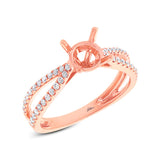 0.33ct 18k Rose Gold Diamond Semi-mount Ring