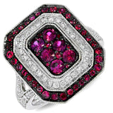 0.41ct Diamond & 1.07ct Ruby 14k White Gold Ring