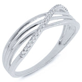 0.10ct 14k White Gold Diamond Bridge Ring