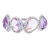0.27ct Diamond & 3.47ct Amethyst 14k White Gold Ring