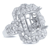2.14ct 18k White Gold Diamond Semi-mount Ring