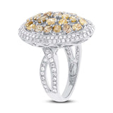 2.73ct 18k White Gold White & Fancy Color Diamond Ring