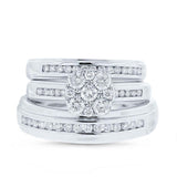 0.92ct 14k White Gold Diamond Trio Set Cluster