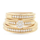 0.50ct 14k Yellow Gold Diamond Trio Set Cluster