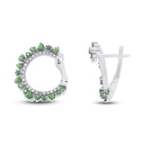 0.20ct Diamond & 0.76ct Green Garnet 14k White Gold Earring