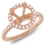 0.38ct 14k Rose Gold Diamond Semi-mount Ring