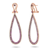 0.66ct Diamond & 1.75ct Light Pink Sapphire 14k Rose Gold Earring