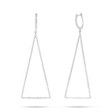 0.88ct 14k White Gold Diamond Triangle Earring