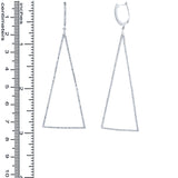 0.88ct 14k White Gold Diamond Triangle Earring