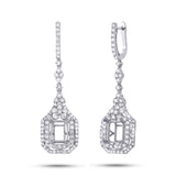 2.84ct 18k White Gold Diamond Semi-mount Earring