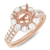 1.29ct 14k Rose Gold Diamond Semi-mount Ring