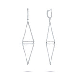 0.98ct 14k White Gold Diamond Triangle Earring