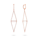 0.98ct 14k Rose Gold Diamond Triangle Earring