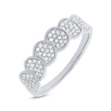 0.28ct 14k White Gold Diamond Pave Lady's Ring Size 6.75