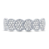 0.28ct 14k White Gold Diamond Pave Lady's Ring Size 6.75