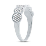 0.28ct 14k White Gold Diamond Pave Lady's Ring Size 6.75