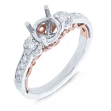 0.29ct 14k Two-tone Rose Gold Diamond Semi-mount Ring