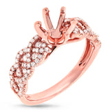 0.57ct 14k Rose Gold Diamond Semi-mount Ring