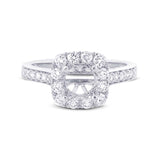 0.52ct 14k White Gold Diamond Semi-mount Ring for 0.75ct Center