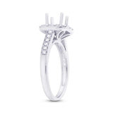 0.52ct 14k White Gold Diamond Semi-mount Ring for 0.75ct Center