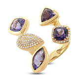 0.44ct Diamond & 6.84ct Amethyst 14k Yellow Gold Ring