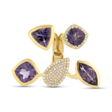 0.44ct Diamond & 6.84ct Amethyst 14k Yellow Gold Ring