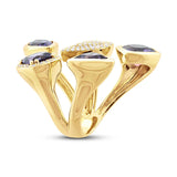 0.44ct Diamond & 6.84ct Amethyst 14k Yellow Gold Ring