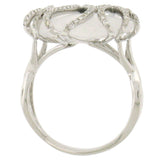 0.50ct Diamond & 10.58ct White Topaz 14k White Gold Ring