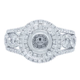 0.75ct 14k White Gold Diamond Semi-mount Ring