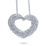 0.38ct 14k White Gold Diamond Heart Necklace