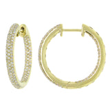 0.93ct 14k Yellow Gold Diamond Hoop Earring