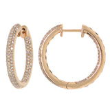 0.93ct 14k Rose Gold Diamond Hoop Earring