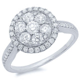 1.05ct 14k White Gold Diamond Cluster Lady's Ring