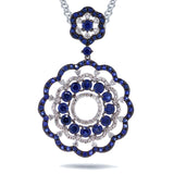 0.61ct Diamond & 3.88ct Blue Sapphire 14k White Gold Pendant
