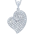 0.42ct 14k White Gold Diamond Heart Necklace