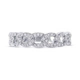 0.62ct 14k White Gold Diamond Chain Ring